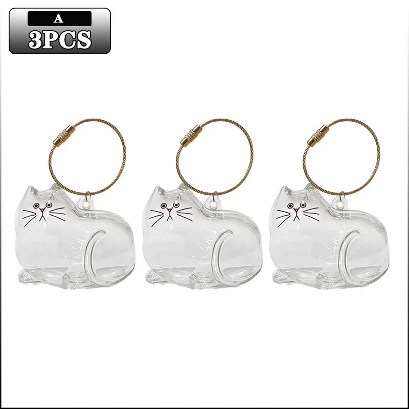 Cat Fur Memorial Charm Resin Keepsake Capsule for Pet Hair Portable Keychain Pendant for Hair Rainbow Bridge Pendant
