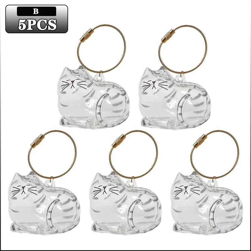 Cat Fur Memorial Charm Resin Keepsake Capsule for Pet Hair Portable Keychain Pendant for Hair Rainbow Bridge Pendant