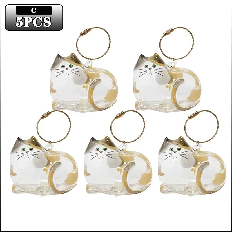 Cat Fur Memorial Charm Resin Keepsake Capsule for Pet Hair Portable Keychain Pendant for Hair Rainbow Bridge Pendant