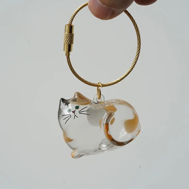 Cat Fur Memorial Charm Resin Keepsake Capsule for Pet Hair Portable Keychain Pendant for Hair Rainbow Bridge Pendant