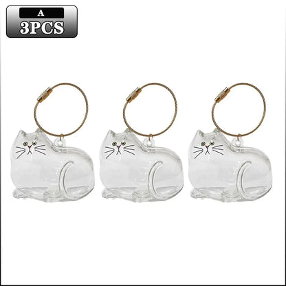 Cat Fur Memorial Charm Resin Keepsake Capsule for Pet Hair Portable Keychain Pendant for Hair Rainbow Bridge Pendant