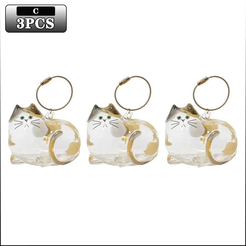 Cat Fur Memorial Charm Resin Keepsake Capsule for Pet Hair Portable Keychain Pendant for Hair Rainbow Bridge Pendant