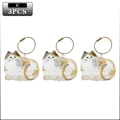 Cat Fur Memorial Charm Resin Keepsake Capsule for Pet Hair Portable Keychain Pendant for Hair Rainbow Bridge Pendant