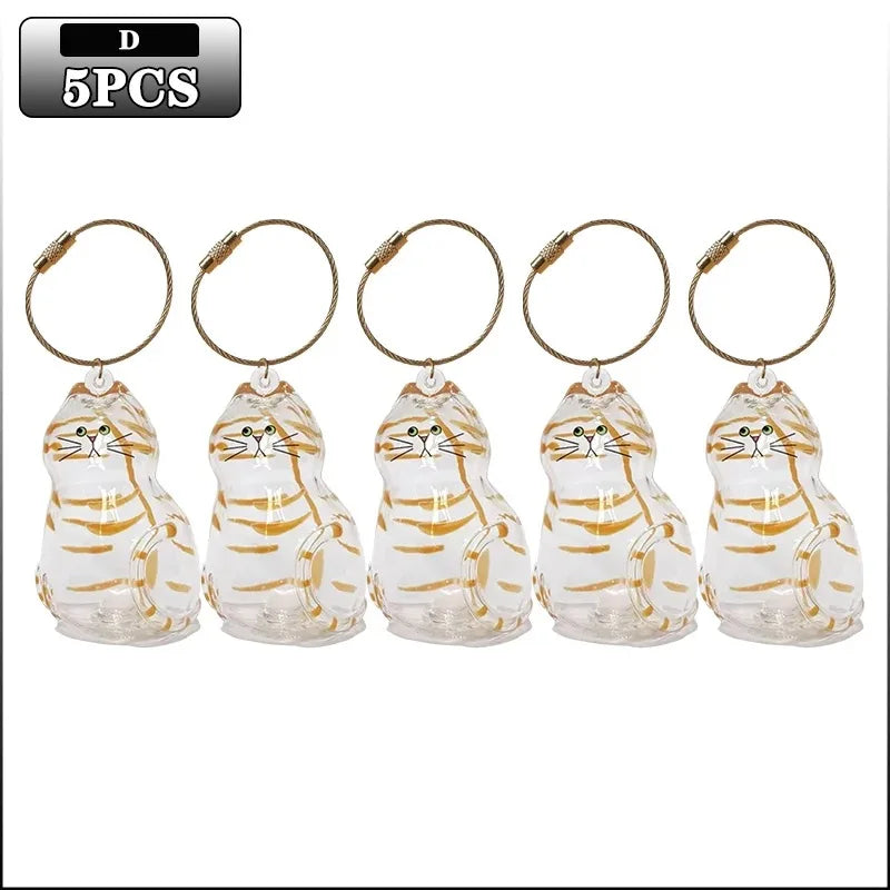 Cat Fur Memorial Charm Resin Keepsake Capsule for Pet Hair Portable Keychain Pendant for Hair Rainbow Bridge Pendant