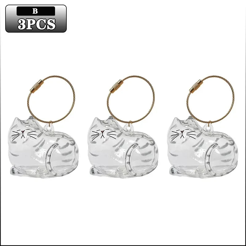 Cat Fur Memorial Charm Resin Keepsake Capsule for Pet Hair Portable Keychain Pendant for Hair Rainbow Bridge Pendant