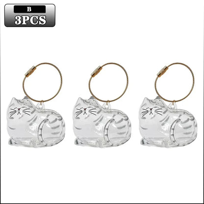 Cat Fur Memorial Charm Resin Keepsake Capsule for Pet Hair Portable Keychain Pendant for Hair Rainbow Bridge Pendant