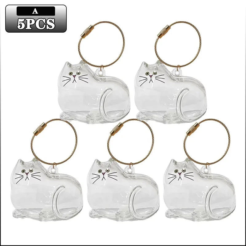Cat Fur Memorial Charm Resin Keepsake Capsule for Pet Hair Portable Keychain Pendant for Hair Rainbow Bridge Pendant