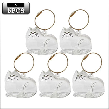 Cat Fur Memorial Charm Resin Keepsake Capsule for Pet Hair Portable Keychain Pendant for Hair Rainbow Bridge Pendant
