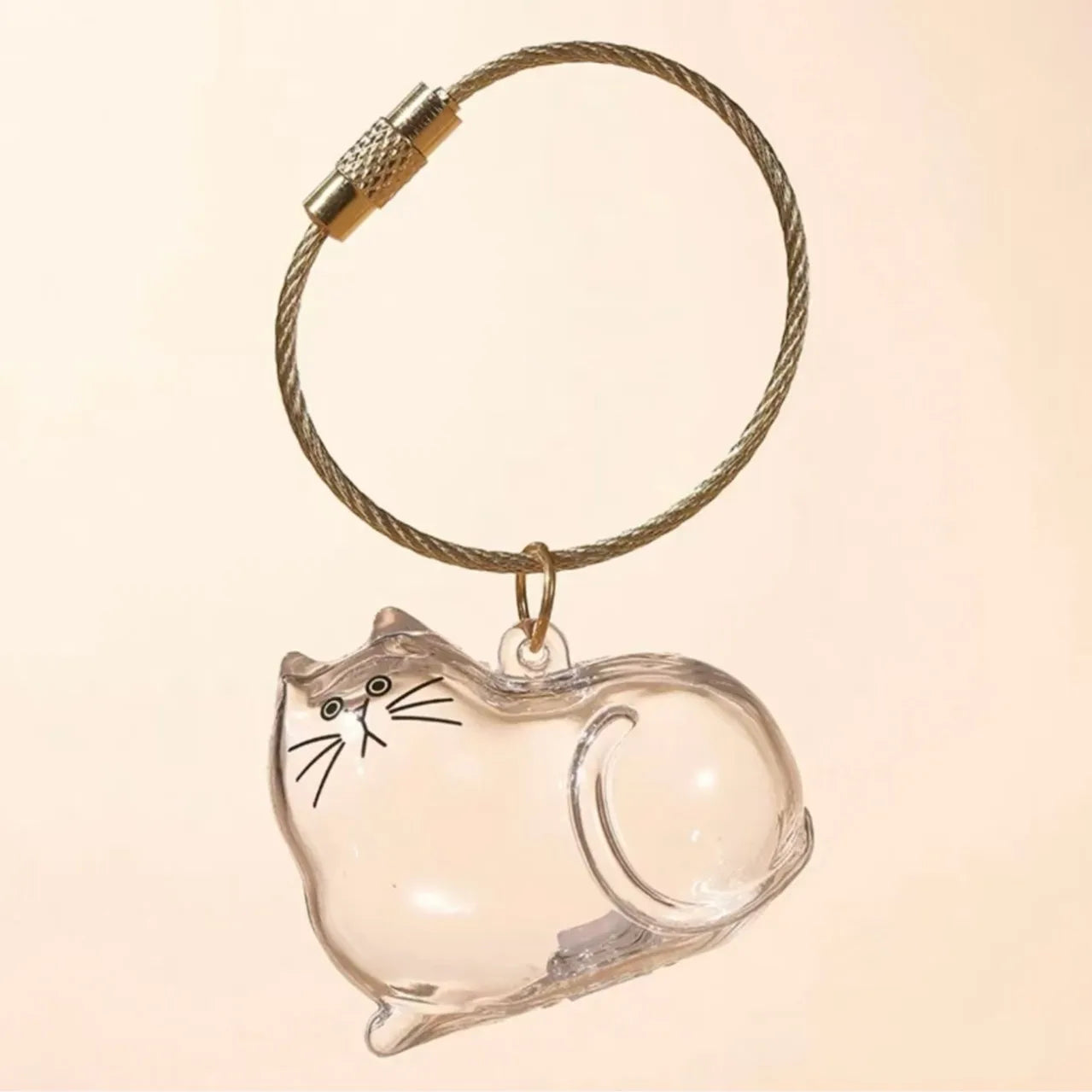 Cat Fur Memorial Charm Resin Keepsake Capsule for Pet Hair Portable Keychain Pendant for Hair Rainbow Bridge Pendant
