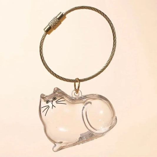 Cat Fur Memorial Charm Resin Keepsake Capsule for Pet Hair Portable Keychain Pendant for Hair Rainbow Bridge Pendant