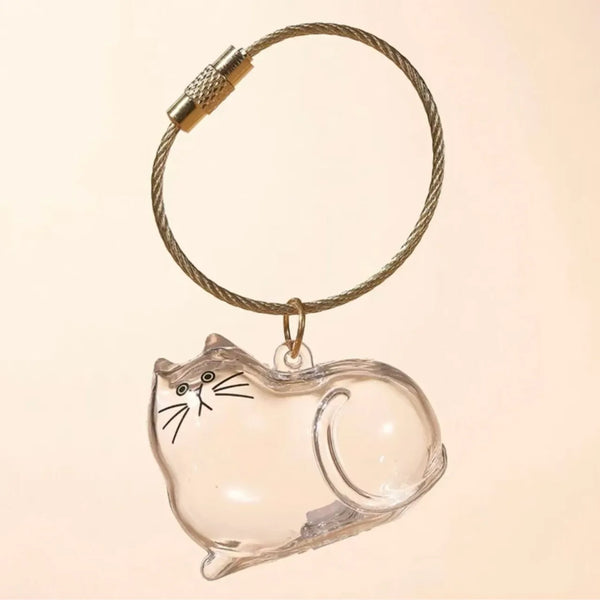 Cat Fur Memorial Charm Resin Keepsake Capsule for Pet Hair Portable Keychain Pendant for Hair Rainbow Bridge Pendant