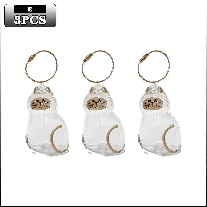 Cat Fur Memorial Charm Resin Keepsake Capsule for Pet Hair Portable Keychain Pendant for Hair Rainbow Bridge Pendant