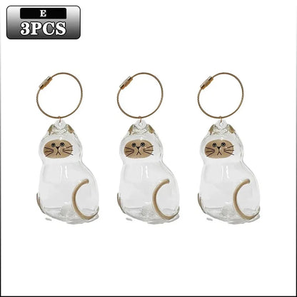 Cat Fur Memorial Charm Resin Keepsake Capsule for Pet Hair Portable Keychain Pendant for Hair Rainbow Bridge Pendant