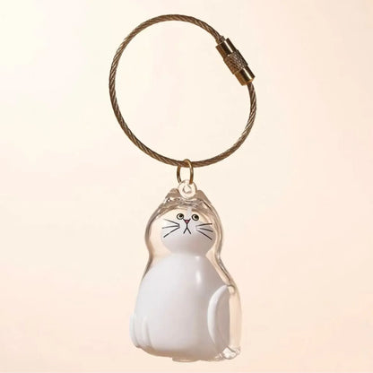 Cat Fur Memorial Charm Resin Keepsake Capsule for Pet Hair Portable Keychain Pendant for Hair Rainbow Bridge Pendant