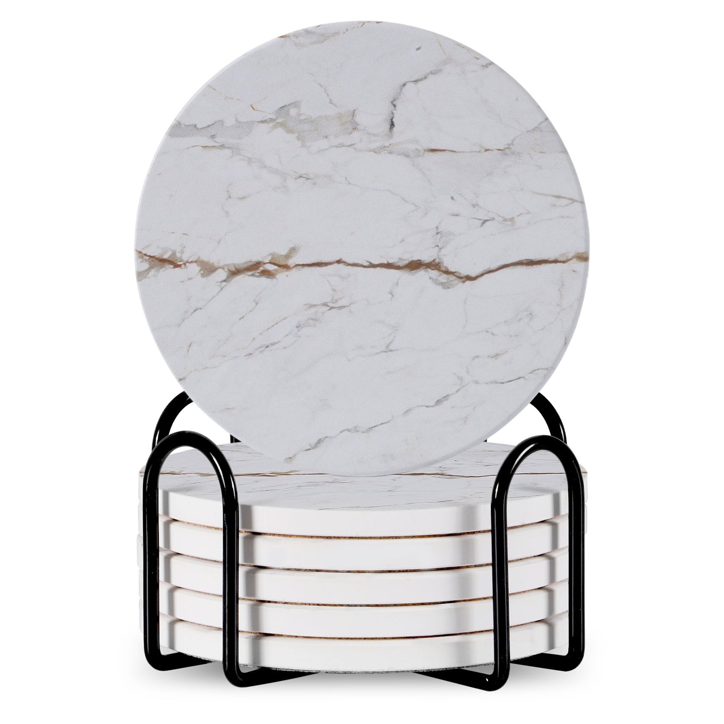 6pc Stone Coaster – Natural Drink Coasters Set for Home & Bar