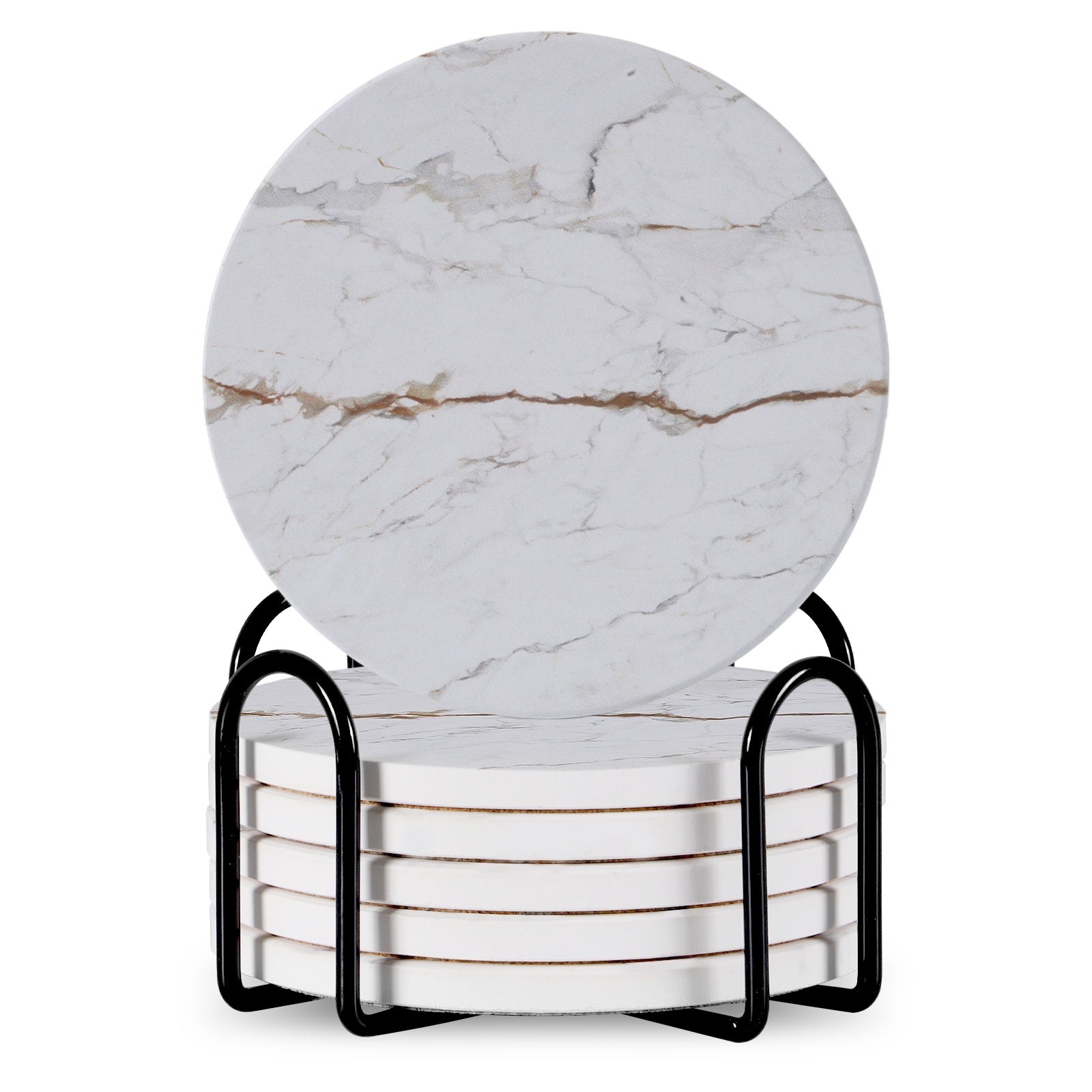 6pc Stone Coaster – Natural Drink Coasters Set for Home & Bar