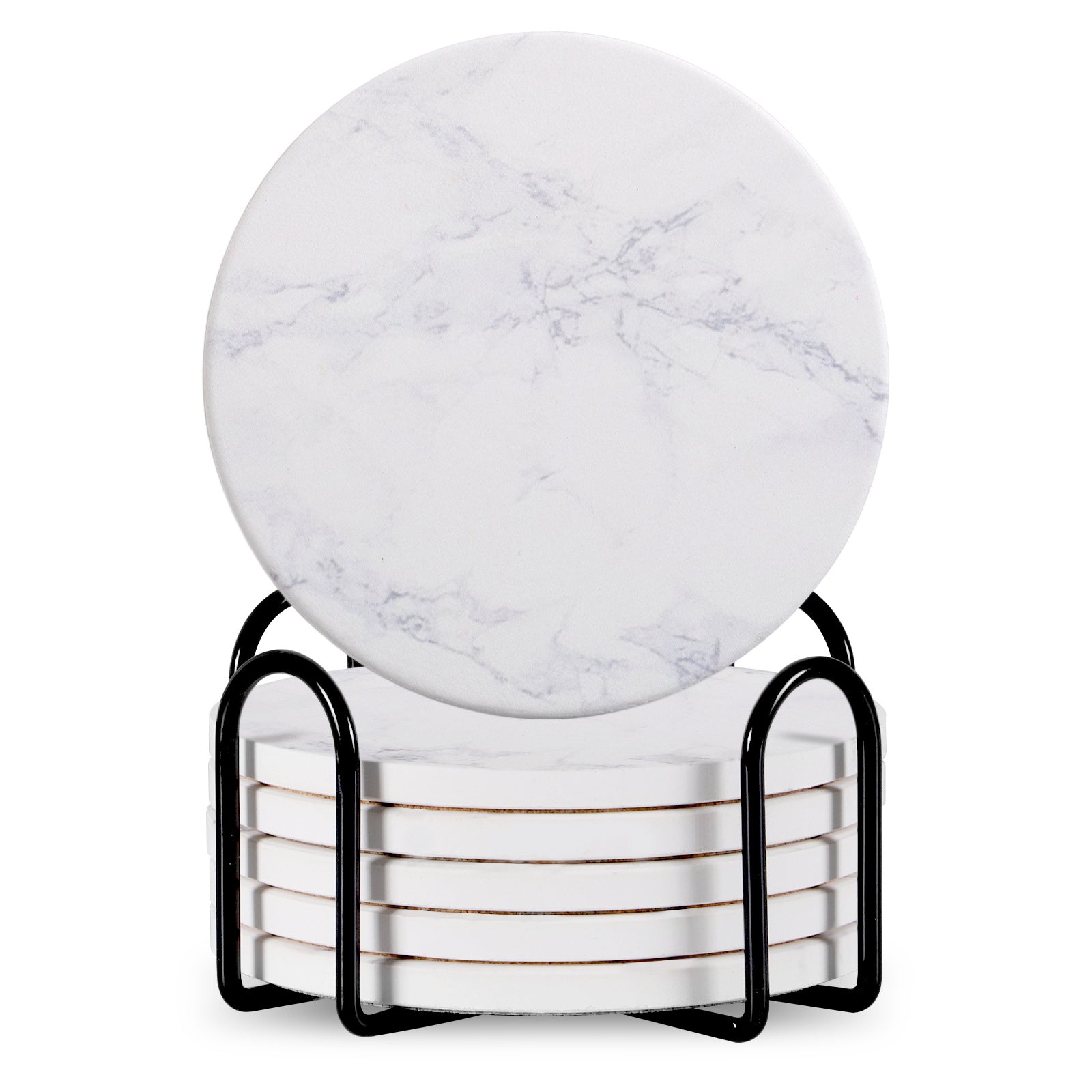 6pc Stone Coaster – Natural Drink Coasters Set for Home & Bar