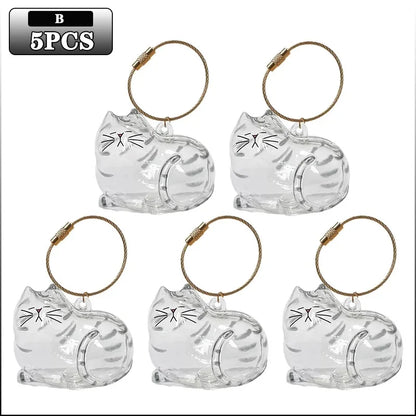 Cat Fur Memorial Charm Resin Keepsake Capsule for Pet Hair Portable Keychain Pendant for Hair Rainbow Bridge Pendant
