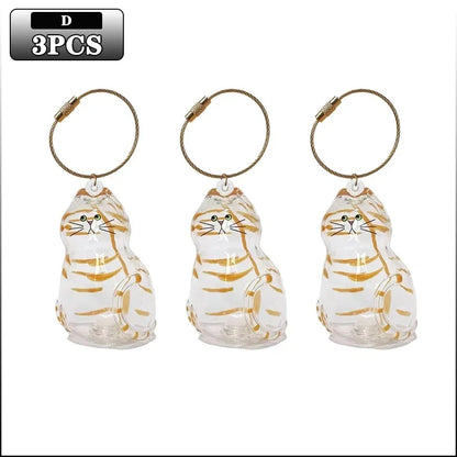 Cat Fur Memorial Charm Resin Keepsake Capsule for Pet Hair Portable Keychain Pendant for Hair Rainbow Bridge Pendant