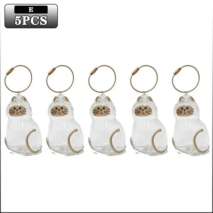 Cat Fur Memorial Charm Resin Keepsake Capsule for Pet Hair Portable Keychain Pendant for Hair Rainbow Bridge Pendant