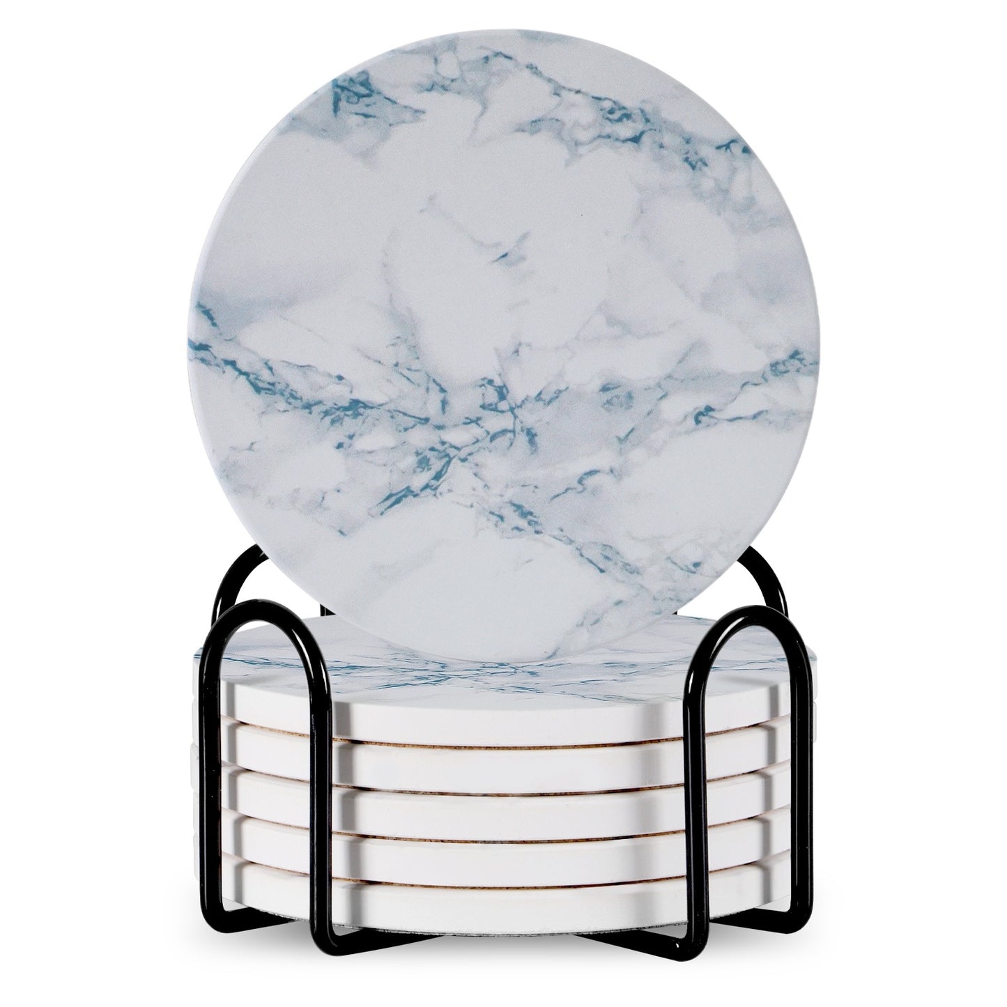 6pc Stone Coaster – Natural Drink Coasters Set for Home & Bar