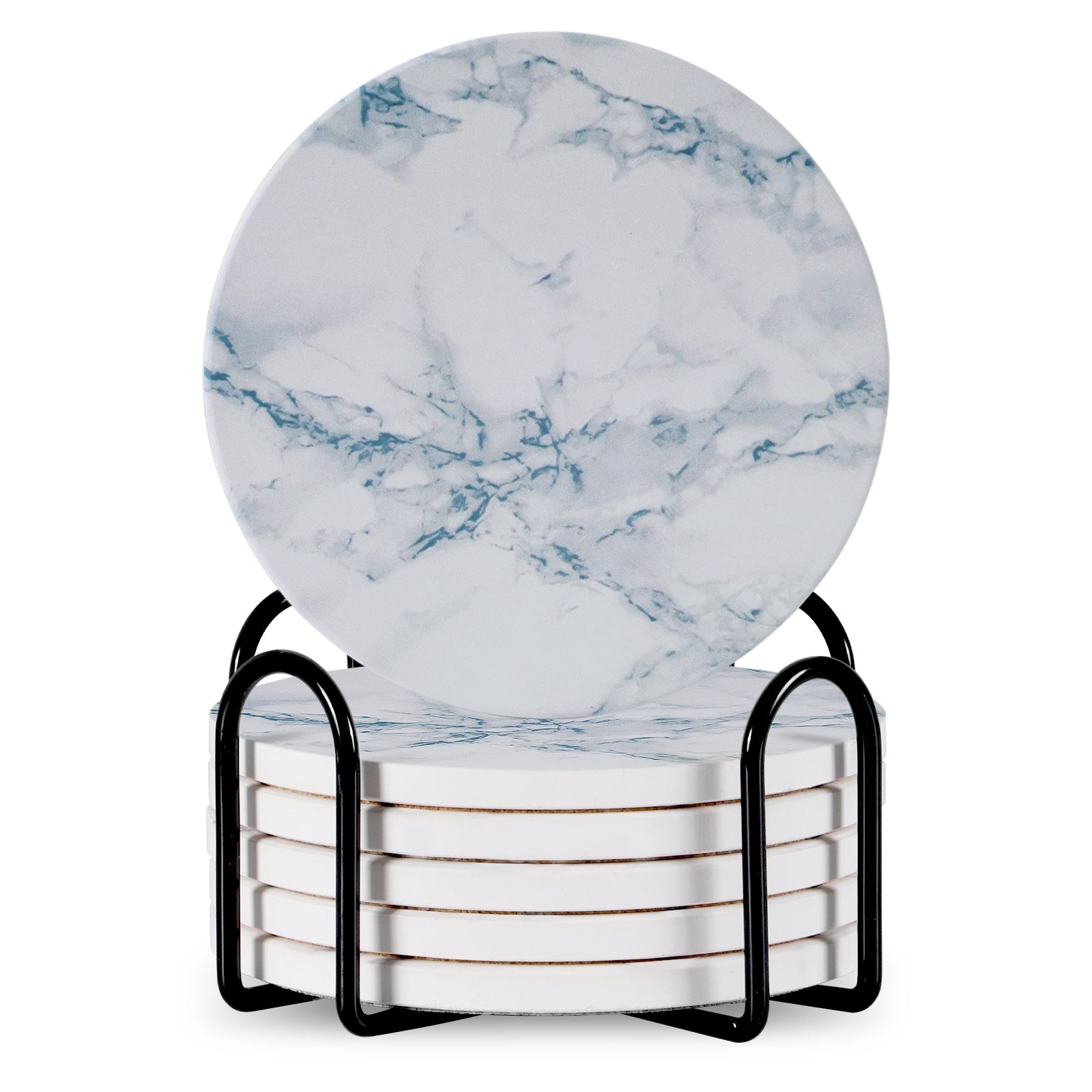 6pc Stone Coaster – Natural Drink Coasters Set for Home & Bar