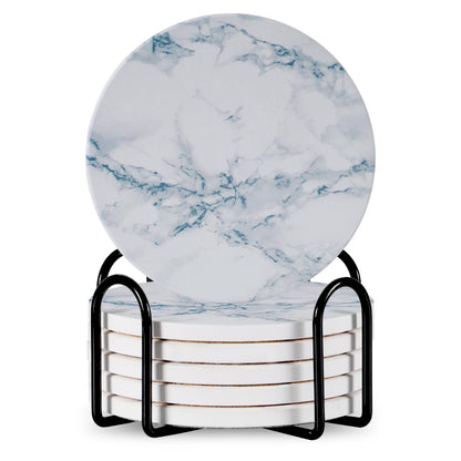 6pc Stone Coaster – Natural Drink Coasters Set for Home & Bar